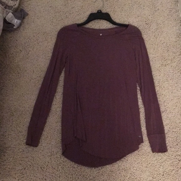 American Eagle Maroon Long Sleeve Top - Picture 1 of 2
